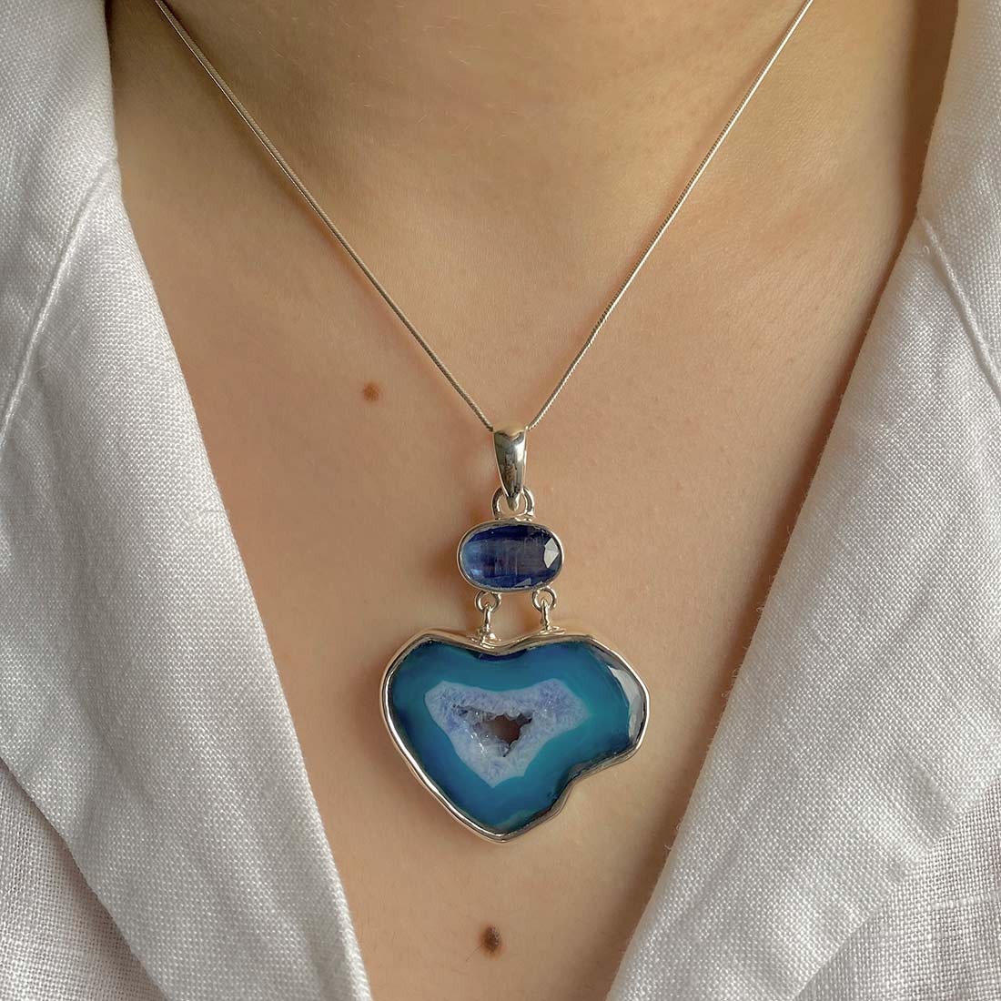 Blue Agate Pendant-(ABU-P-39.)